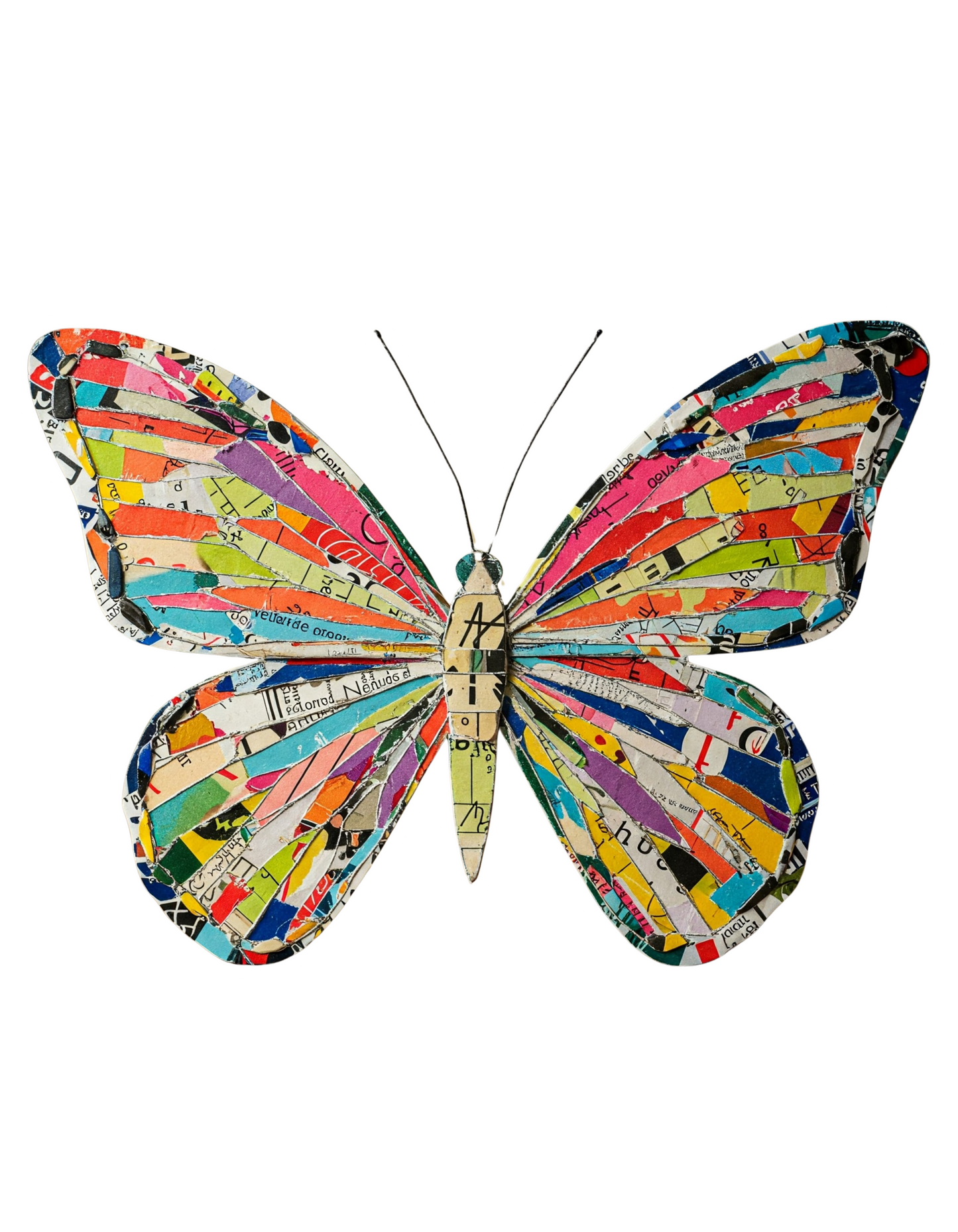 Paper Collage Butterfly Sticker