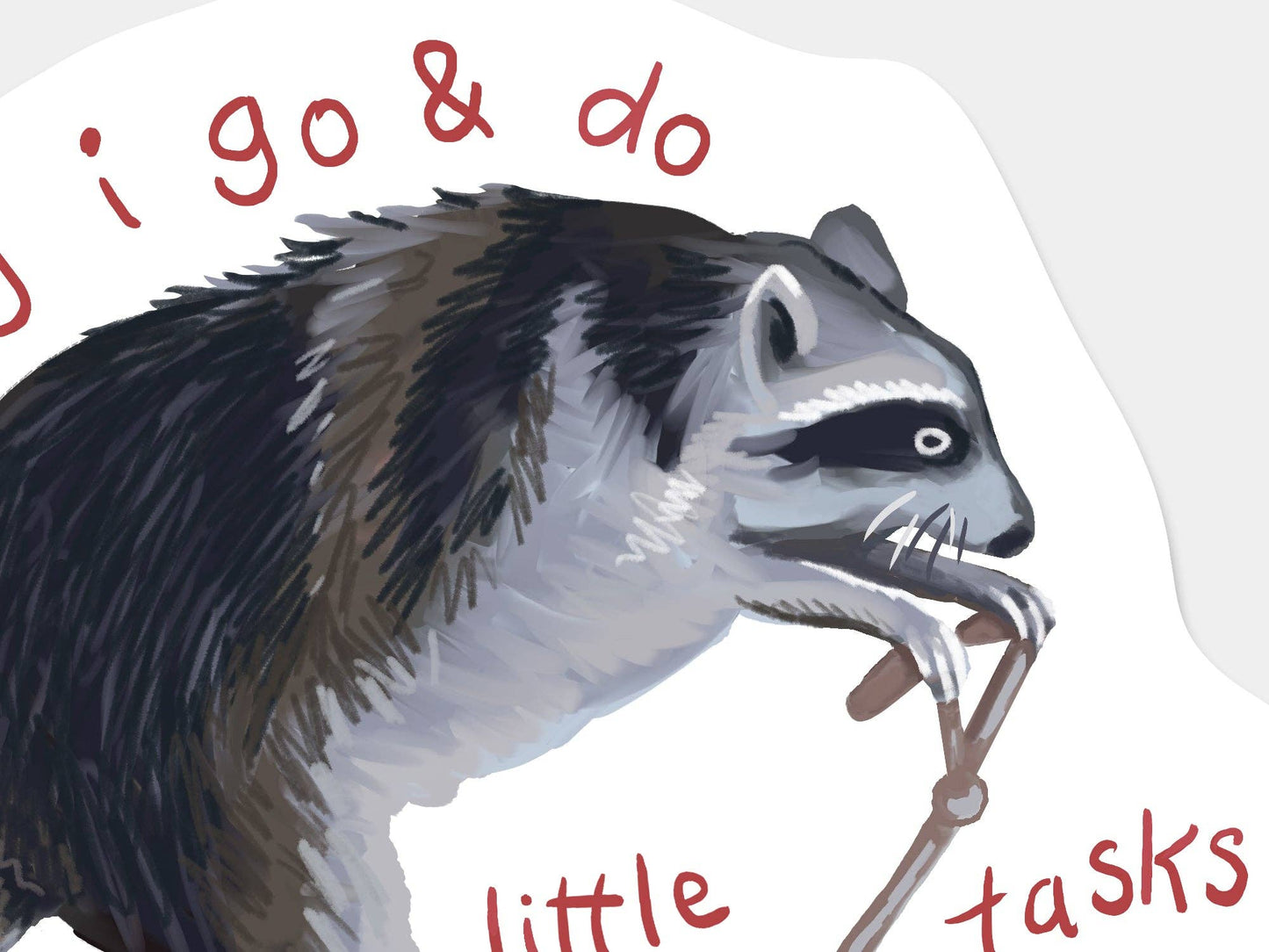 Raccoon on Bike Sticker