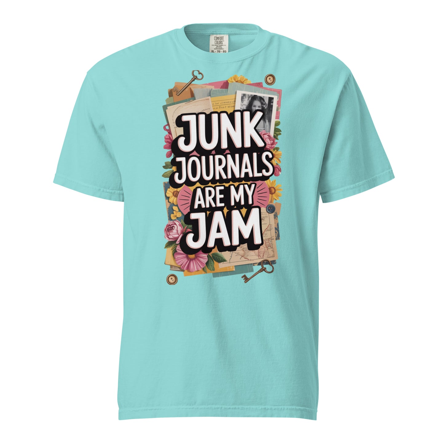 Junk Journals are my Jam t-shirt in lagoon blue.