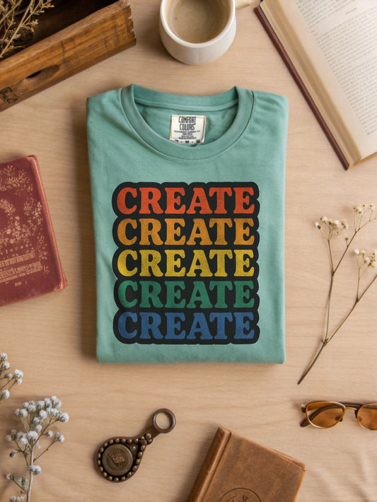 Create Rainbow Graphic Tee for crafters, creators, & diyers