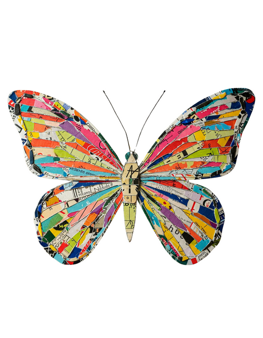 Paper Collage Butterfly Sticker